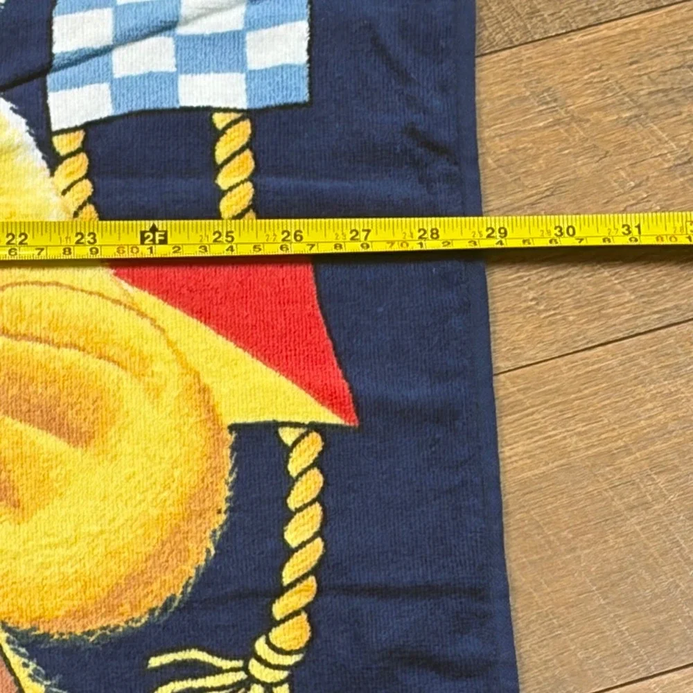 Vintage Hilasal QE2 Queen Elizabeth 2 Teddy Bear 59x29 Beach‎ Bath Towel